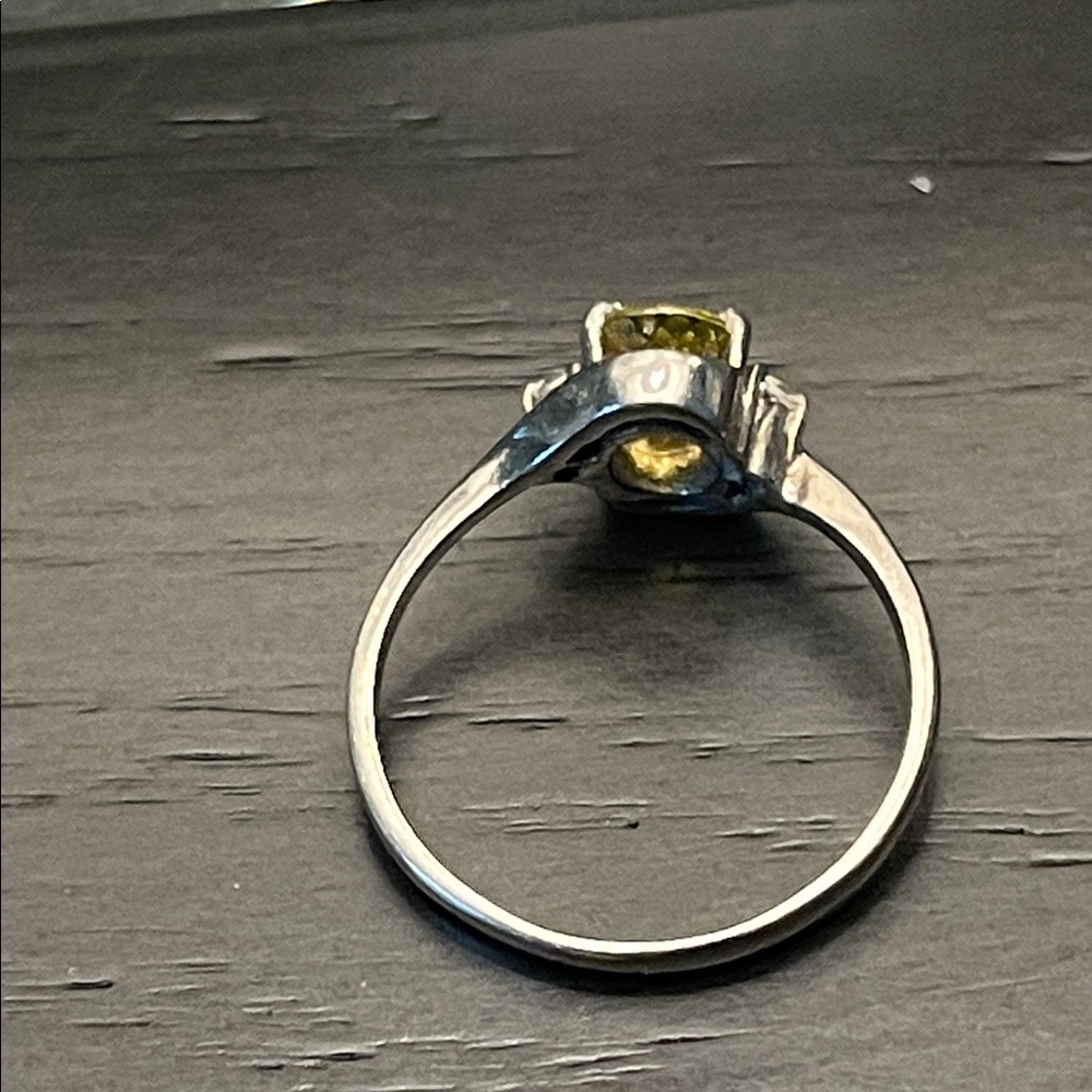 Oval cut sphene and zircon silver ring size 5 - Picture 4 of 4